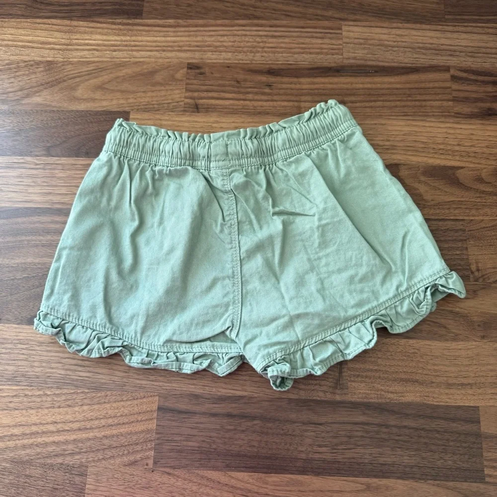 Baby Gap Girls Olive Green Ruffle Shorts 12-18M